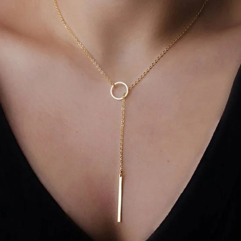 Stainless Steel Necklaces for Women Korean Pendant Gold Color Choker Necklace for Woman Fashion Jewelry