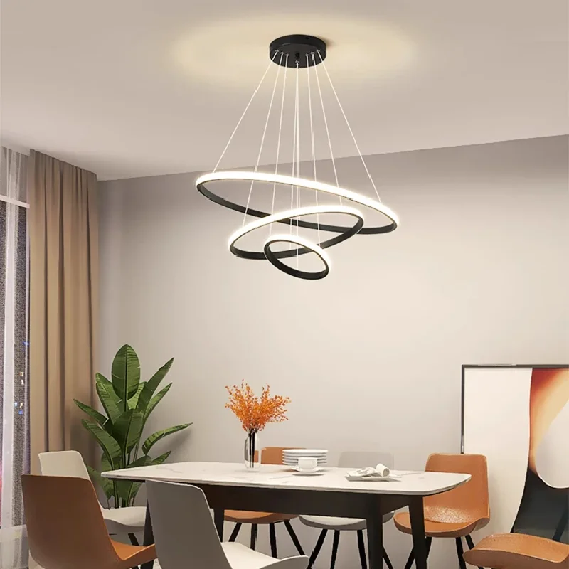 

Nordic Modern Simple Circles Pendant Lamp LED 3 Rings Chandelier lights for Living Room Dining Bar Loft Home Decoration Fixtures