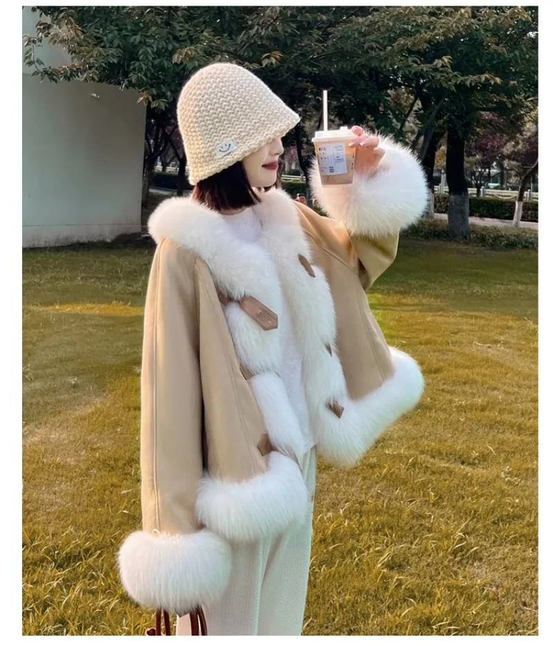 Miiiix Korean Fashion and Environmental Friendly Fox Fur Grass Coat Women's Winter New Leather Integrated Western Style Coats