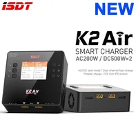ISDT K2 Air AC 200W DC 500Wx2 20A Dual Channel Balance Lipo Charger Discharger for Lipo NiMh Pb Battery Rc Model / Smart Phone