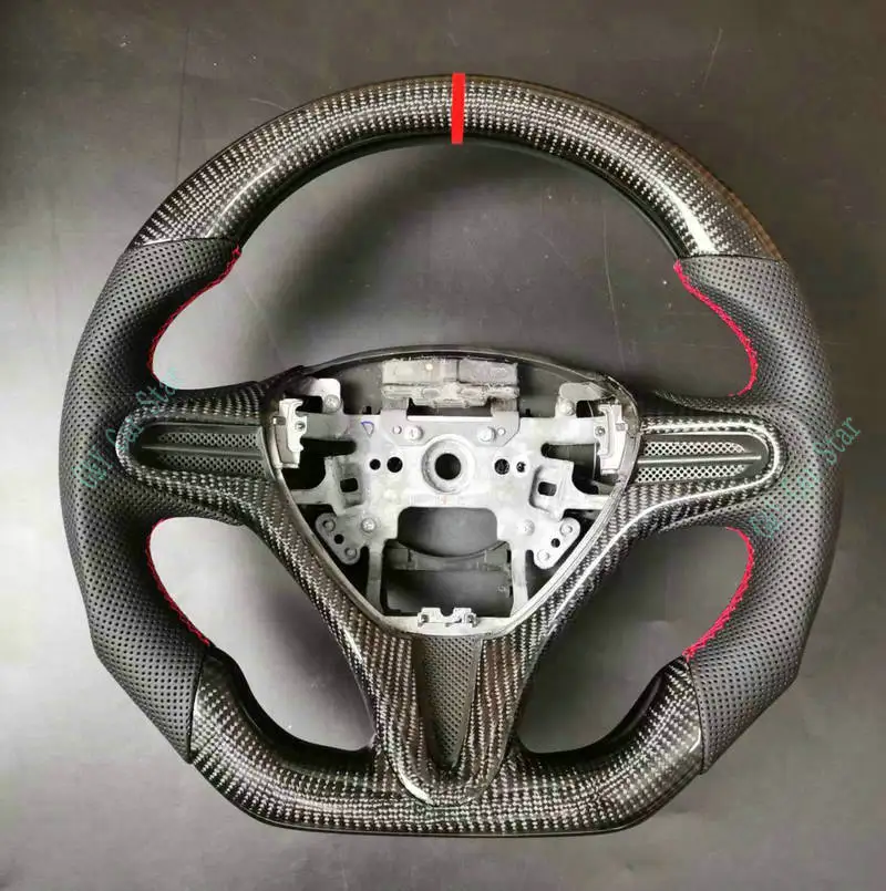 Customized 100% Carbon fiber Car Steering Wheel For 8 Generation Honda CIVIC 8TH FIT CITY