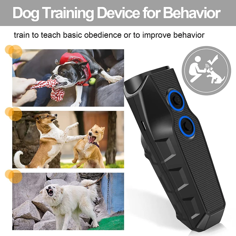 Ultrasonic Pet Dog Repeller Anti Barking Stop Bark Training Device High Power Dog Bark Deterrent Device With LED Flashlight