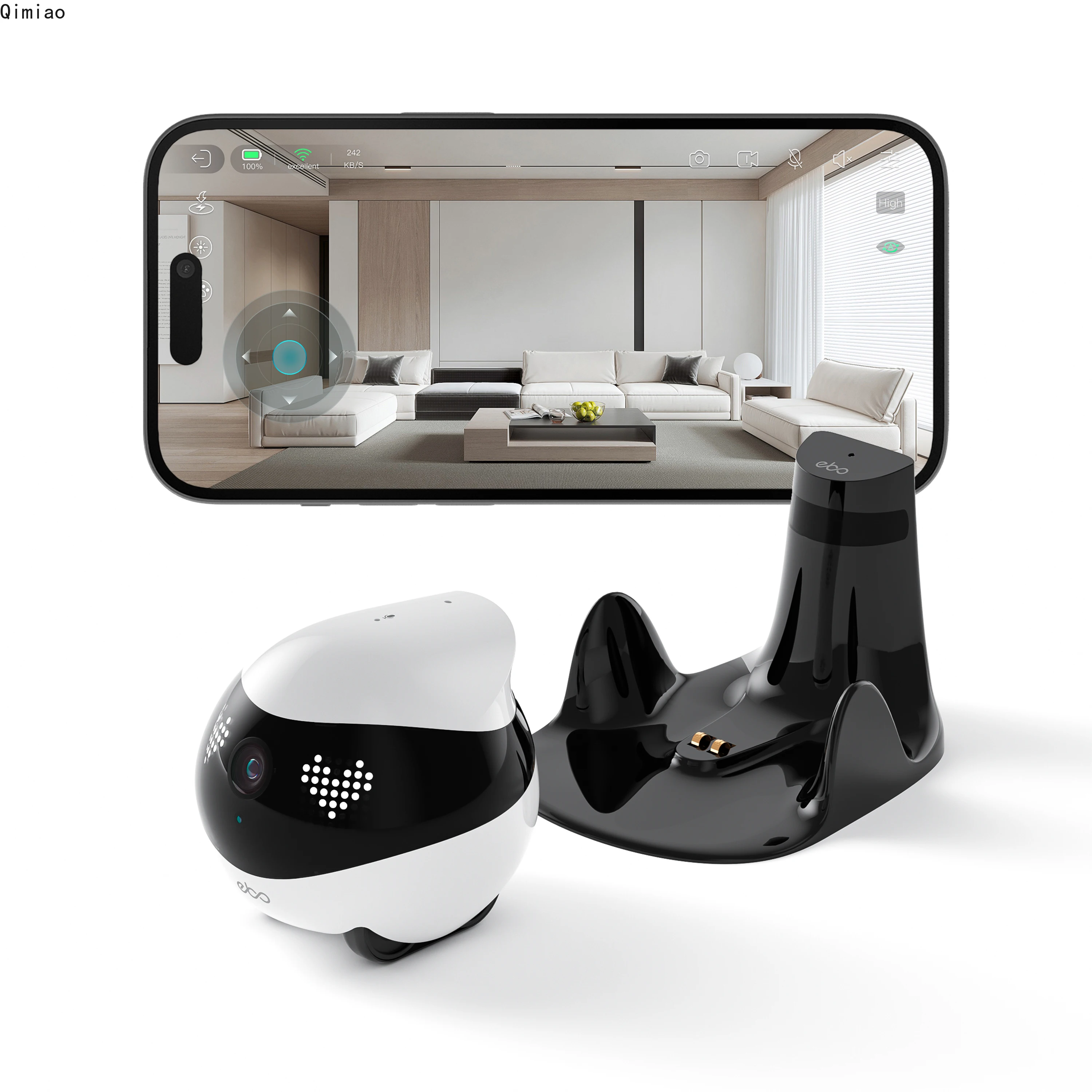 Enabot EBO AIR 2 Companion Robot 2K Resolution Home Security Pet Camera Night Vison Wireless APP Remote Control for Dog Cat Baby