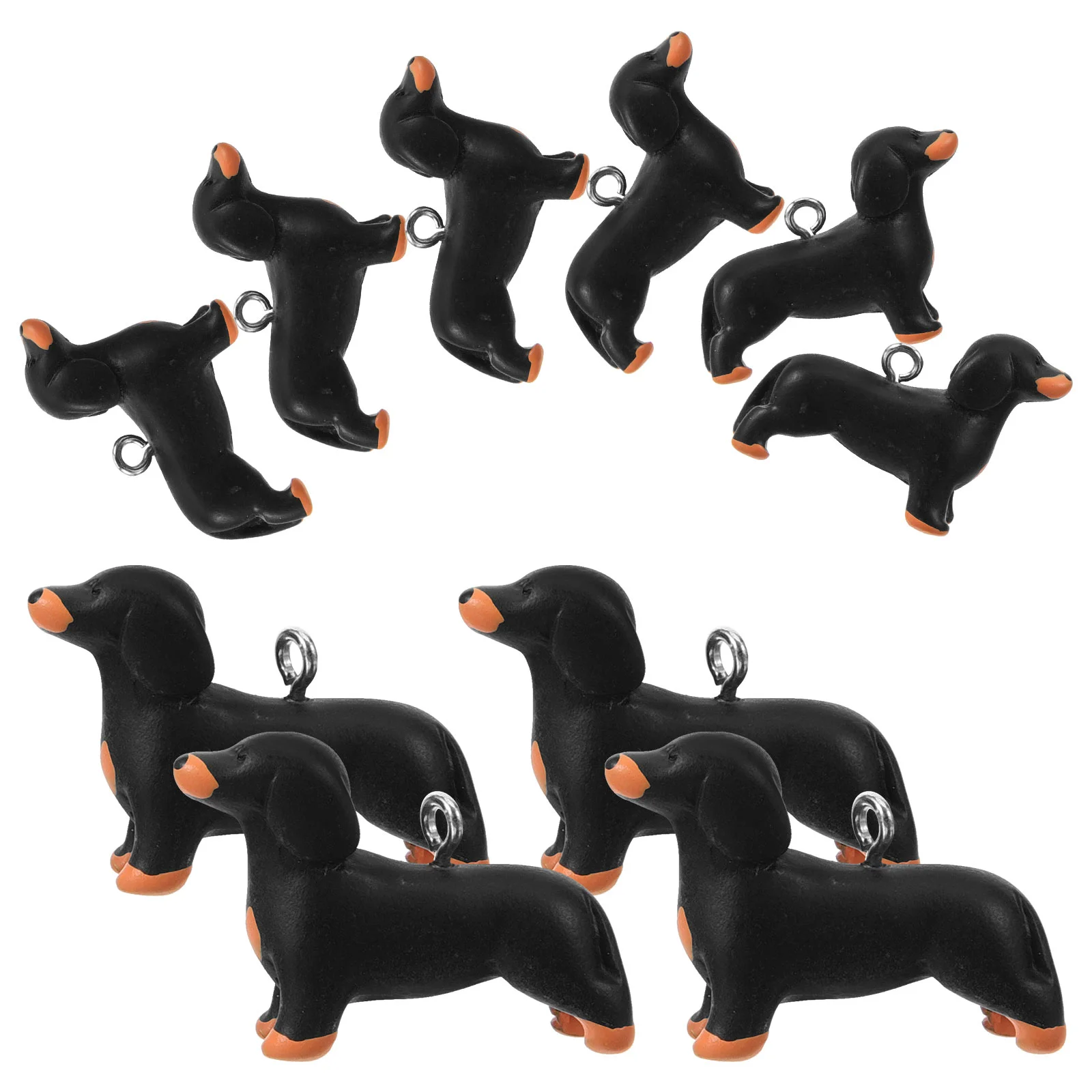 10 Pcs Dog Charms Dachshund Pendant Puppy Lover Metal Bracelet Ornaments