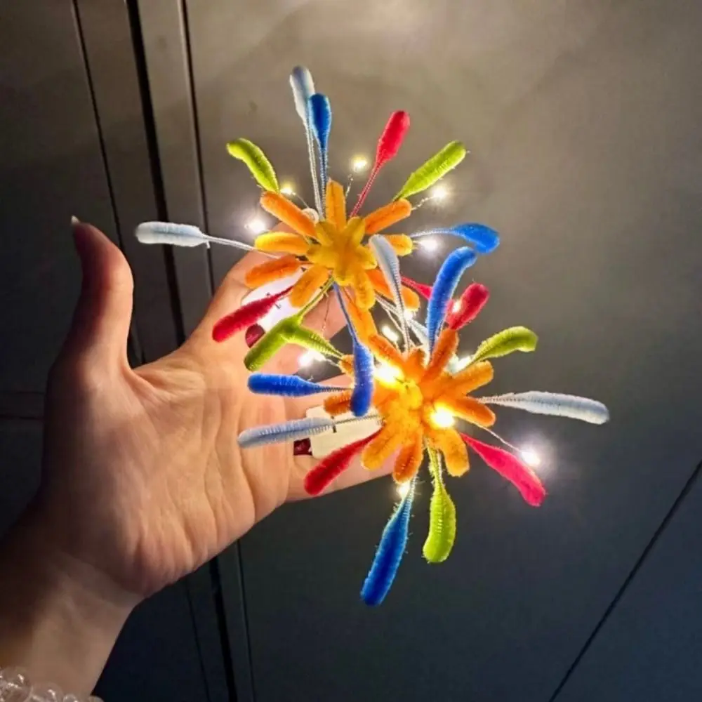 DIY Kit Glow Color Strip Hair Clip Blue Color Lighting Hair Accessories Personality Handmade Dazzling Flower Styling Hair Clip