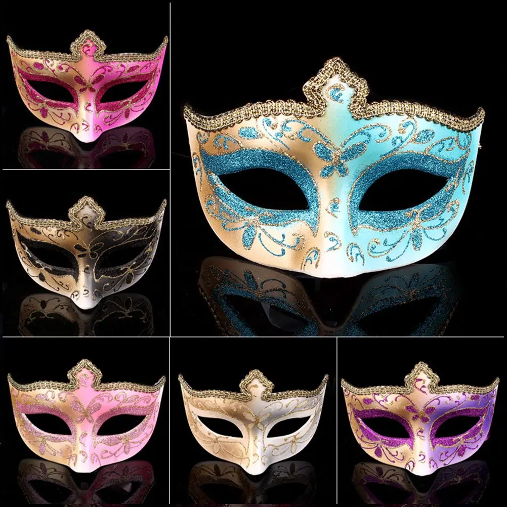 Half Face Mask Elegant Cosplay Halloween Dance Makeup Prop Kids Masquerade Miss