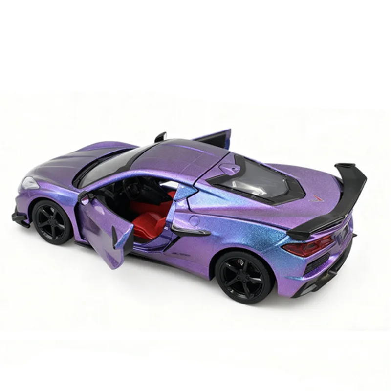 1:24 Chevrolet Corvette Z06 2025 modèle de voiture de sport en alliage moulé sous pression en métal voiture de course véhicules modèle Simulation Collection enfants cadeaux