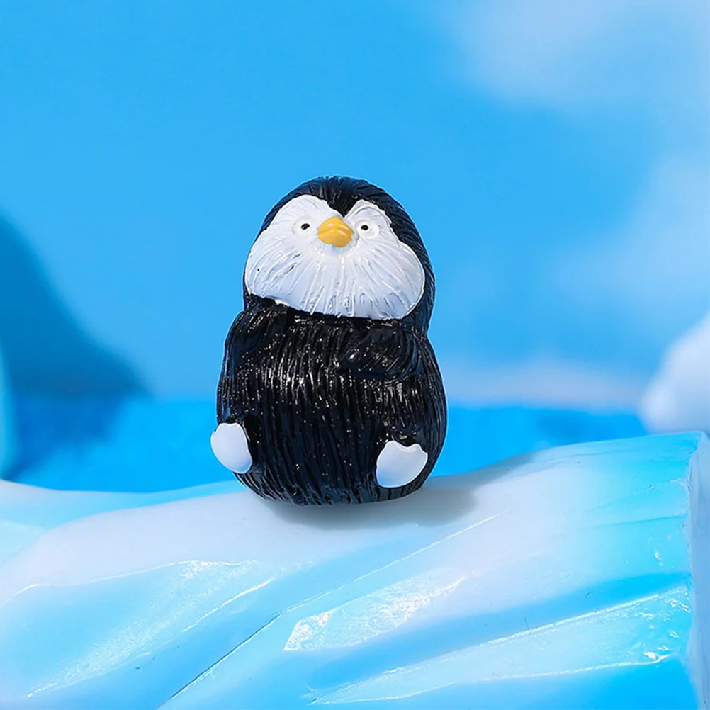 

4 Pcs Micro Landscape Ornament Penguin Tray Decorations Indoor Mini Resin Penguins Figurines
