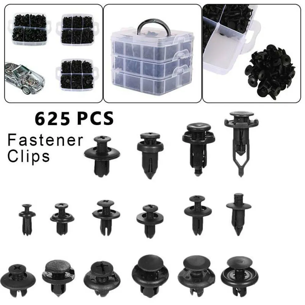 625 Pcs Car Retainer Clips Auto Fasteners Cars Body Kits Push Trim Clips Pin Rivet Bumper Kit