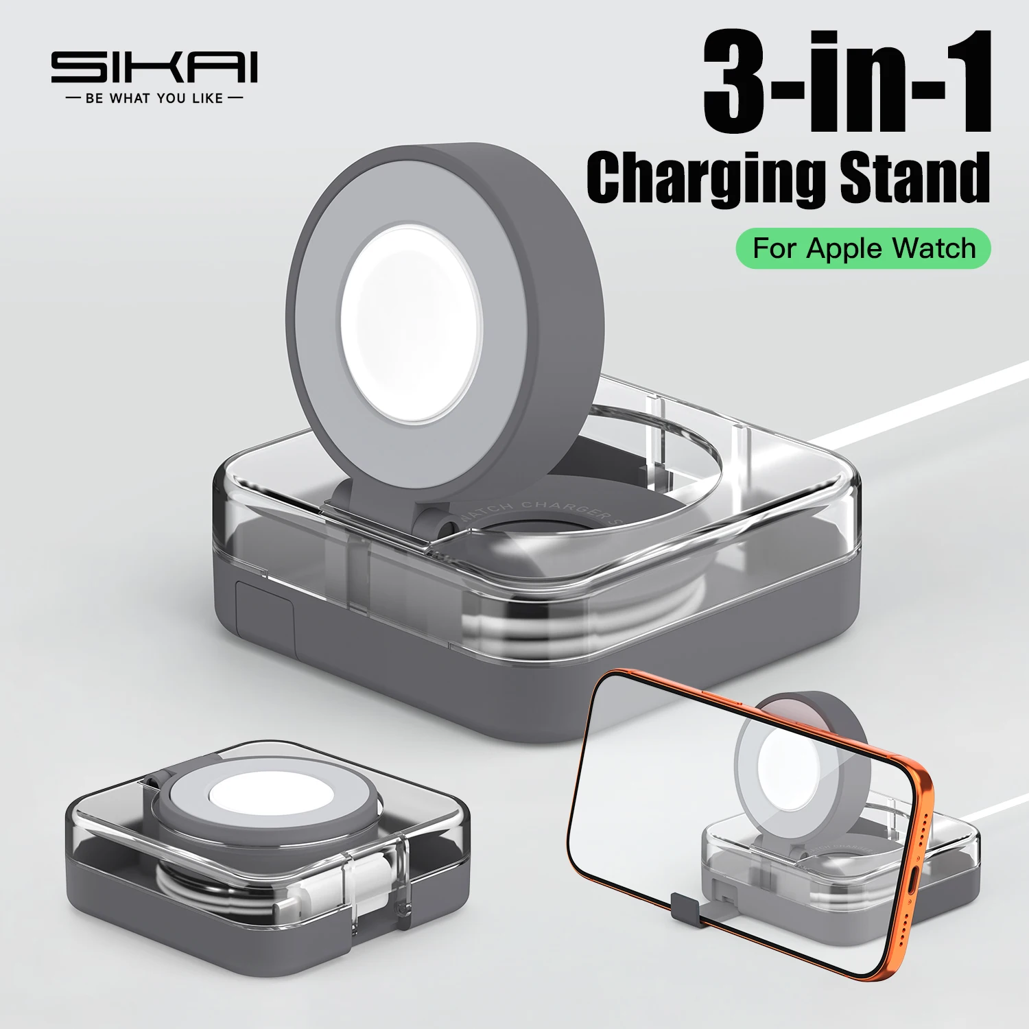 

Silicone Charging Dock Desk Watch Charger Stand Holder for Apple Watch Series 11/10/9/ 8/7/6/5/4/3/2/SE2/SE/Ultra3/Ultra2/Ultra