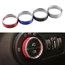 Car Head Light Lamp Switch Button Cover Sticker Ring for Jeep Renegade 2014 - 2022 Compass 2017-2020 Interior Accessories