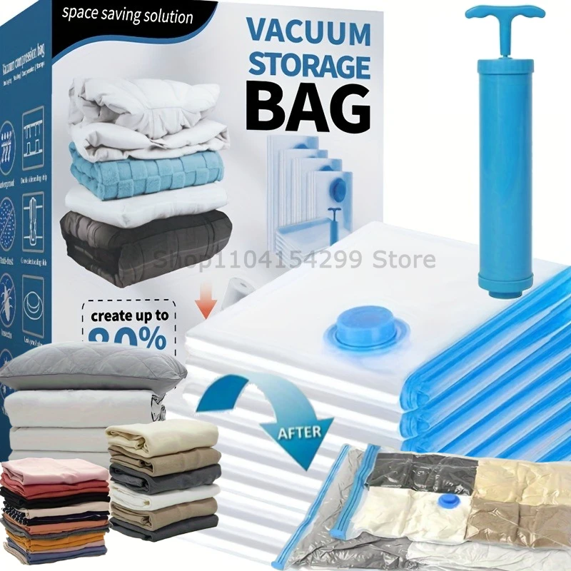 1pcs Vacuum Storage Bag for Clothing, Comforters, Blankets, Bedding Home Packing Organizers Not Include Pump