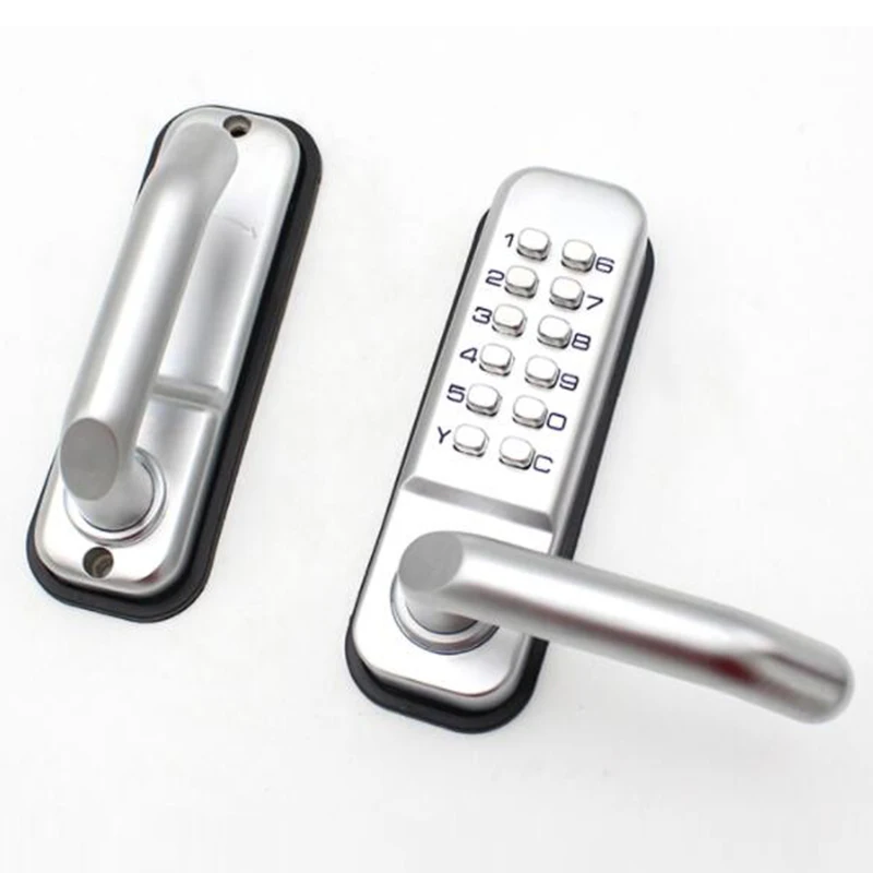 Long Handle Lock Mechanical Wooden Door Lock Keypad Password Lock Keyless Door Entry Lock Waterproof Exterior Gate Lock