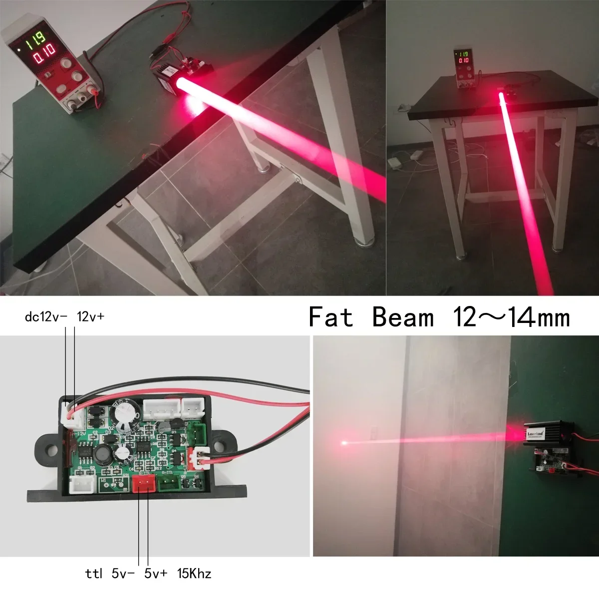 Fat beam Focusable 200mW 650nm Red Dot Laser Diode Module TTL Continuous Working