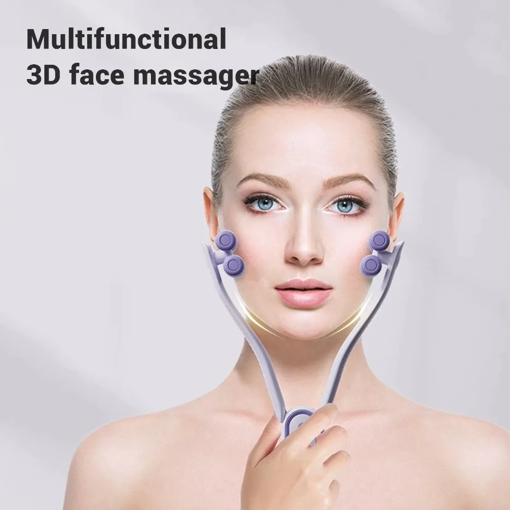 

V-образный вращающийся массажер для лица, расслабляющий лифтинг, без батареи, массажер для лица, инструмент, способствующий поглощение, многофункциональный