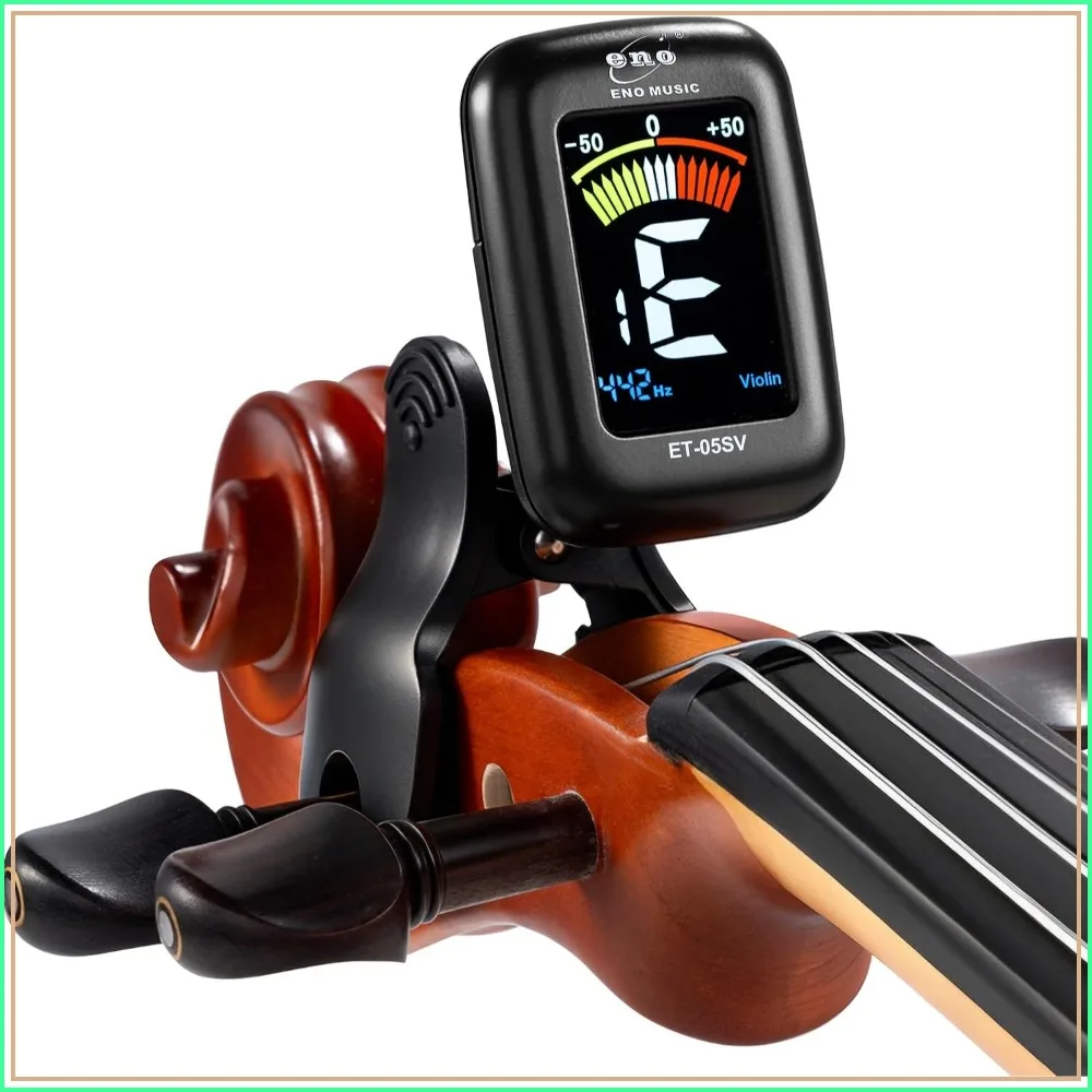 Professional Violin Viola Tuner, Colorful LCD Display Easy Control Clip on Accurate Tuner