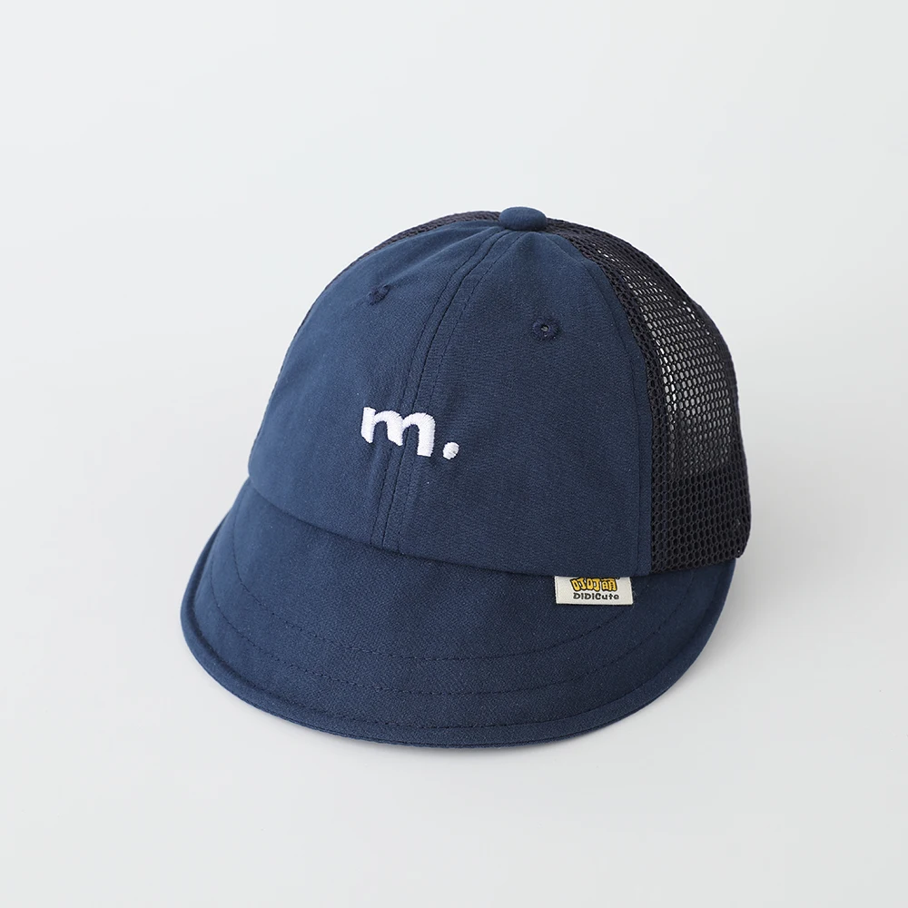 Child's Simple Embroidered Large-Brimmed Sun-Protective Fisherman Hat with Breathable Net Fabric, Available in Four Colors. view 2