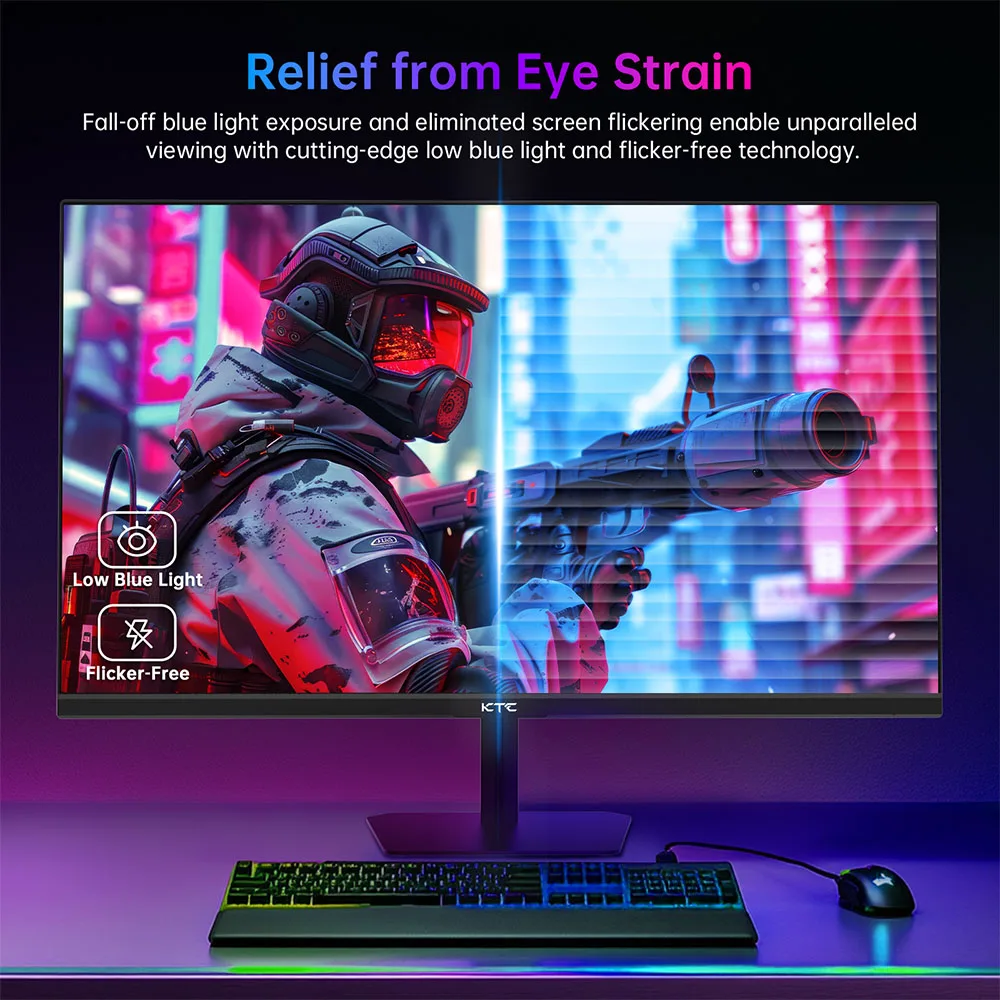 Monitor para Juegos Ktc H24F8 de 23.8» 1920*1080 16:9, Pantalla IPS Rápida, Frecuencia de Actualización de 180Hz, Tiempo de Respuesta de 1ms, Relación de Contraste de 1000:1, HDR10 5
