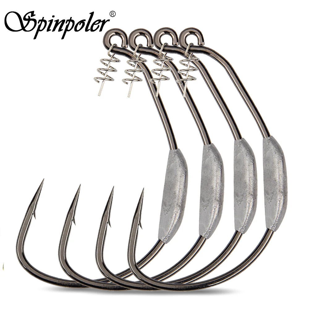 Spinpoler Raptor Hooks Heavy Duty Weighted Swimbait Wedless 5/0 7/0 10/0 Wide Gap For Soft Bait Fresh And Saltwater Fishing