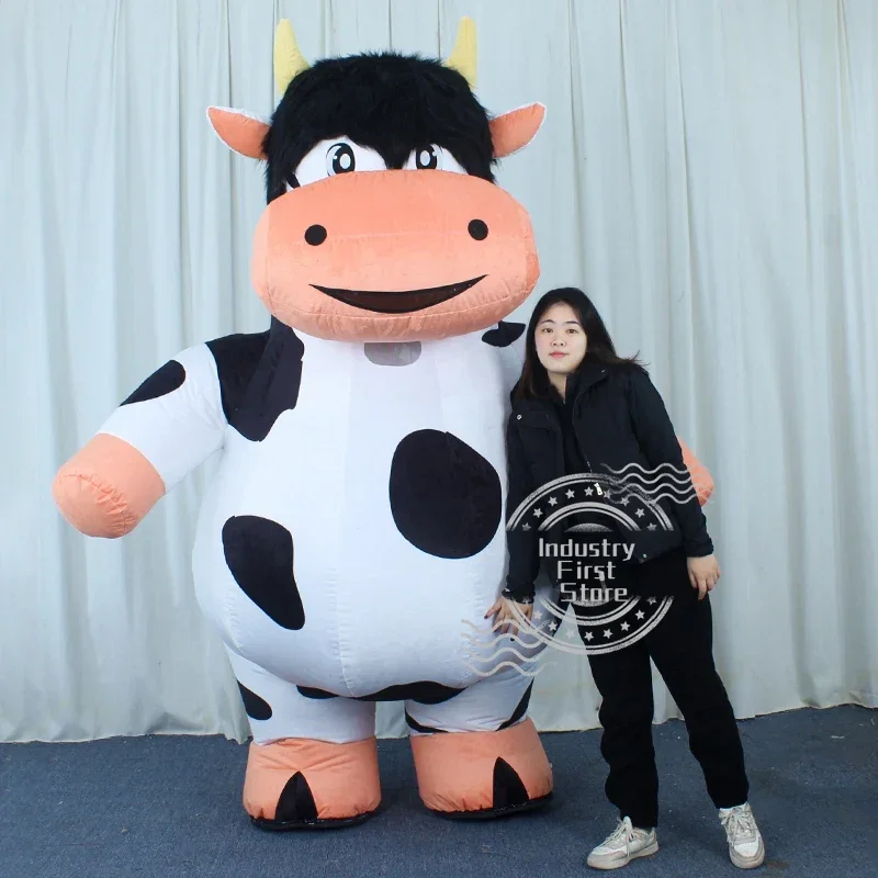 2.6M Giant Cow Cosplay Inflatable Costume Blowing Up Cows Costume Mascot Performance Props Full Body Wear-on Costumes Farm