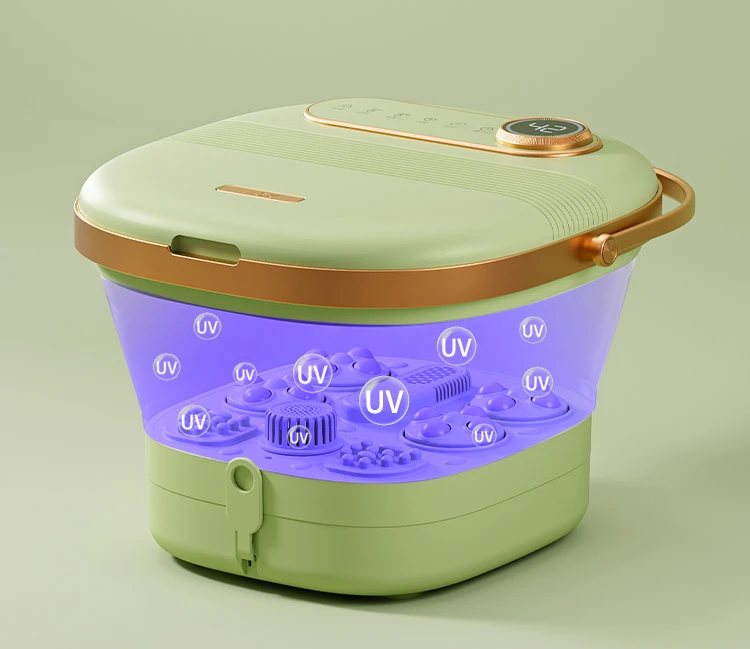 Folding foot bath bucket constant temperature heating automatic footbath electric massage household portable foot bath device