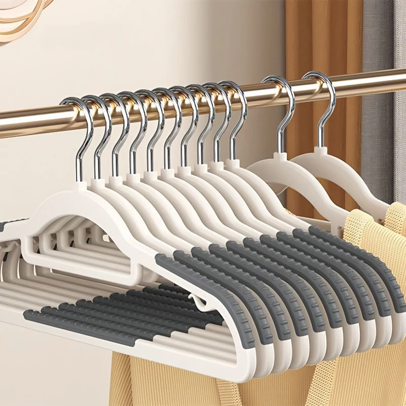 

1pc/10pcs Household Dry Wet Dual-Use Seamless Clothes Hanger Non Marking Clothes Hanger Clothing Rack Anti Slip Clothes Hanger