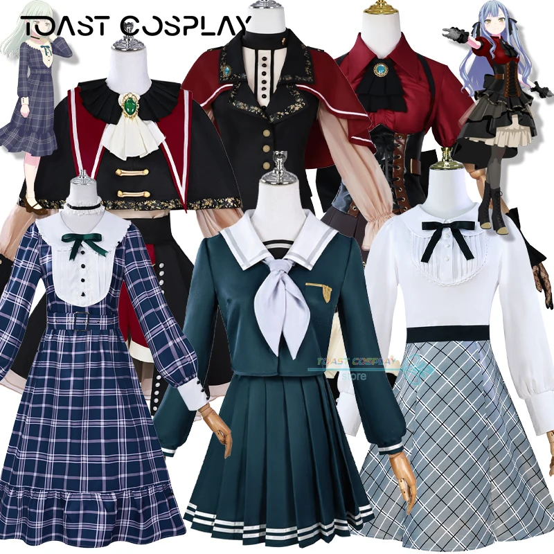 Wakaba Mutsumi Togawa Sakiko Cosplay Anime BanG Dream Ave Mujica Oblivionis Mortis Cosplay Costume Dress Role Play Outfit Wig