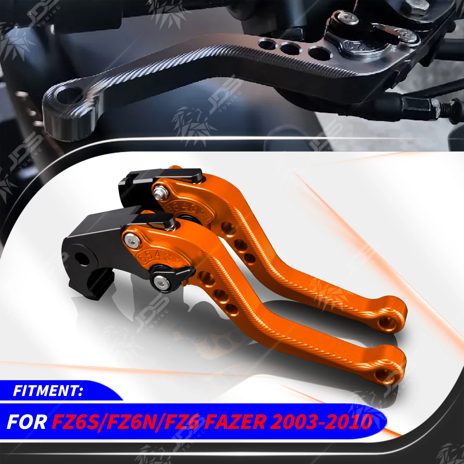 For Yamaha FZ6S/FZ6N/FZ6 FAZER 2003-2010 Sport Short Brake Lever Set Adjustable Handle Levers Three-Fingers Accessories Parts