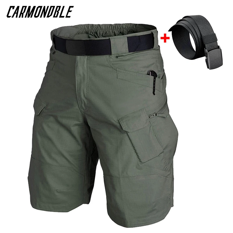 CARMONDBLE Tactics Shorts Trekking Mountain Shorts Outdoor Multi bolsos Calças curtas de pesca à prova d'água Calças cargo de secagem rápida