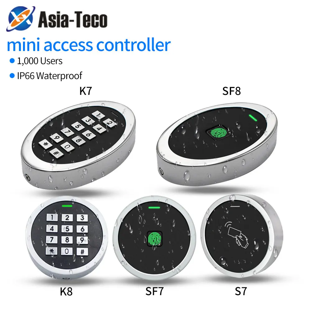 

Standalone Fingerprint RFID Access Control Keypad Metal Circular Design IP66 Waterproof Mini Easy Door Entry Relay Opener Reader