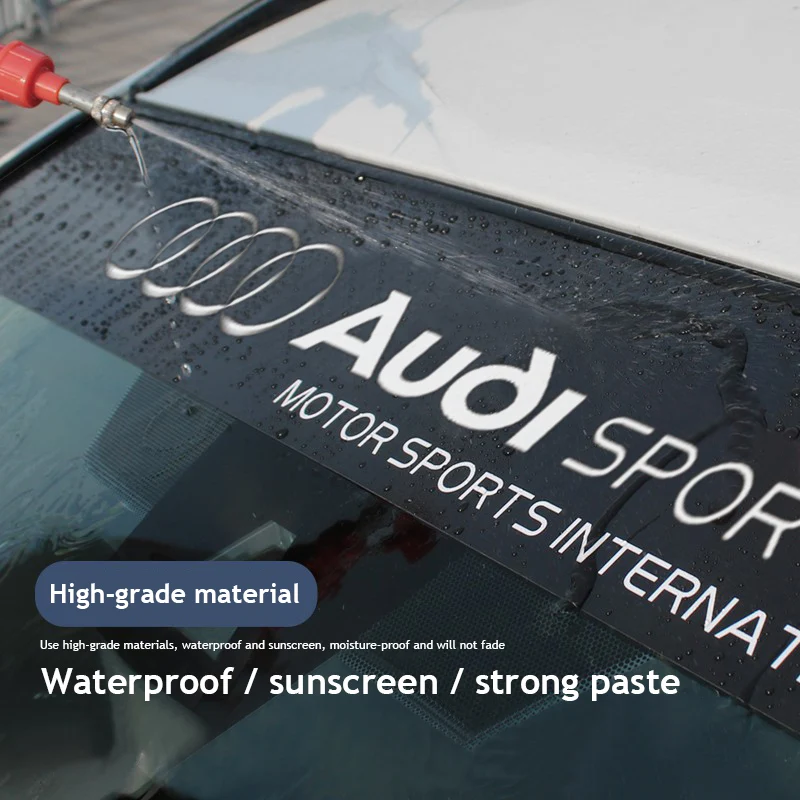 Car Front Rear Windshield Decoration Sticker For Audi Sline A3 A4 A6 A5 Q5 A1 Q7 Q3 Q2 Q8 A7 A8 TT S1 SQ5 Quattro B8 B9 B6 C6 S3 view 6