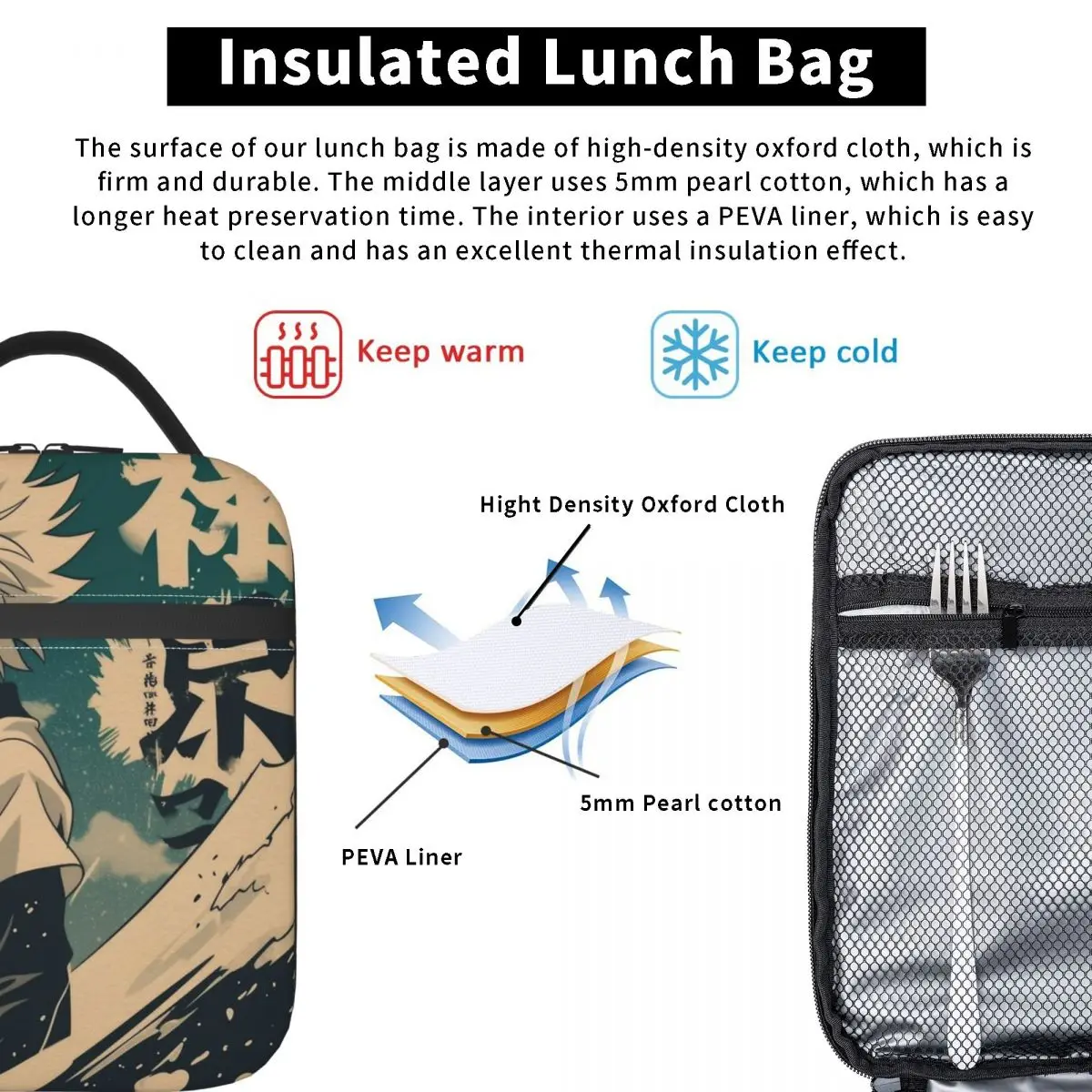 Torby na lunch Killua Vintage Warned Poster Hunter X Hunter, izolowane, termiczne, o dużej pojemności, torby na drugie śniadanie dla mężczyzn i kobiet