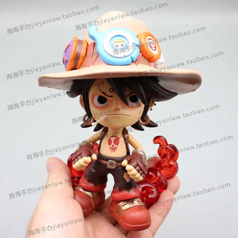 15cm Ace One Piece Figurine Q Version Cowboy Portgas D Ace Action Figures PVC Anime Model Collectible Toys Ornamen Gifts