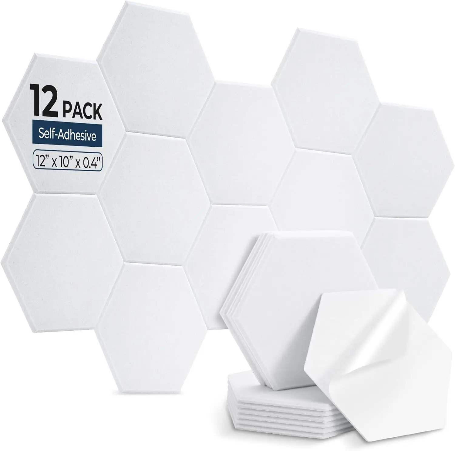 White 12/18PCS Sound Proof Acoustic Panels Thickened High Density Hexagonal Design Sound Proof Insulation Absorb Noise Eliminate Echoes Wallpaper Ceiling Living Room Pin Note Memo Photos Bulletin Board for Studio Walls Room Office Home Decorative