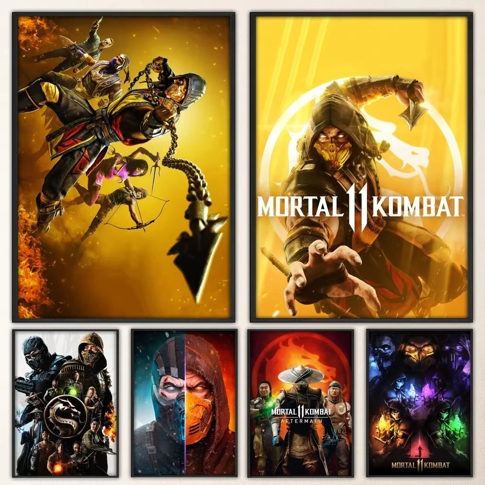 Póster de videojuego Mortal Kombat, póster elegante, pegatina de pared para sala de estar, Bar, pintura decorativa Vintage