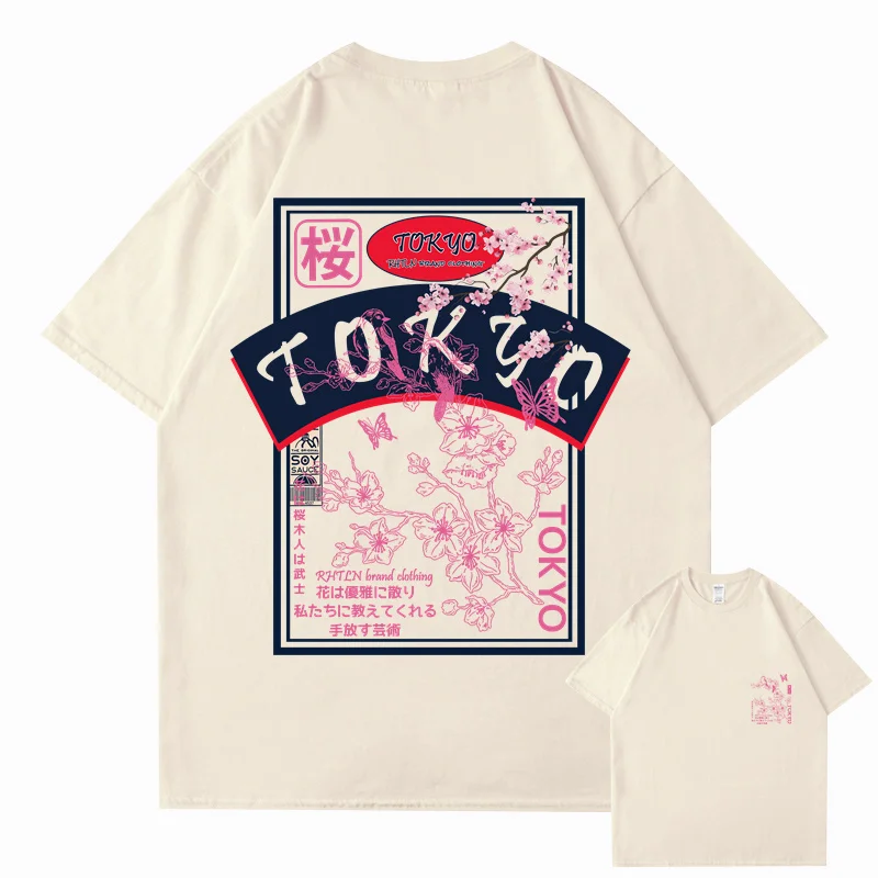 Hip hop streetwear Harajuku T-shirt Japan Fortune Cat 2025 men's summer 100% cotton casual short sleeved T-shirt Japanese style