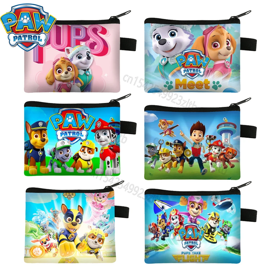 Paw Patrol Children\'s Coin Purse Cute Cartoon Ryder Chase Skye Print Portable Anime Character Boy Girl Coin-Purse Toys Kids Gift