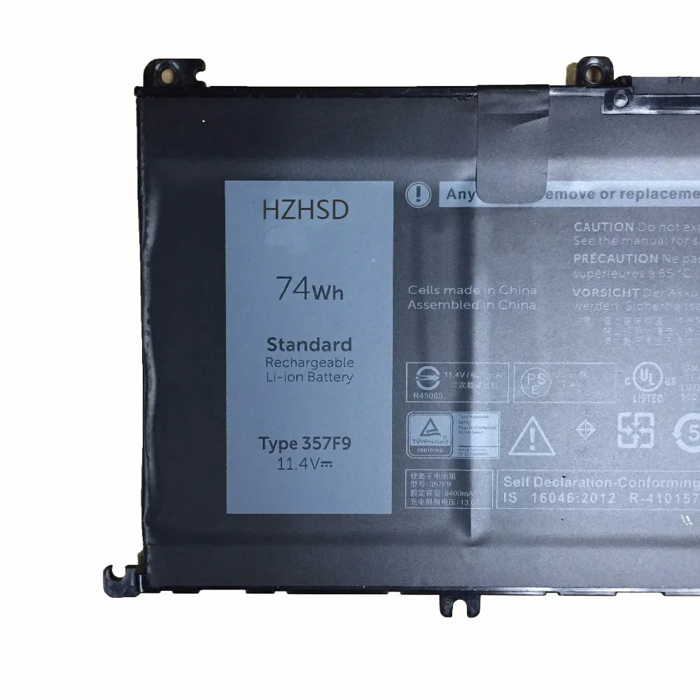 Imagem -03 - Bateria do Portátil Original para Dell 357f9 11.4v 74wh Dell Inspiron 15 7559 7000 7557 7567 7566 5576 5577 P57f P65f Ins15pd1548b 1848b