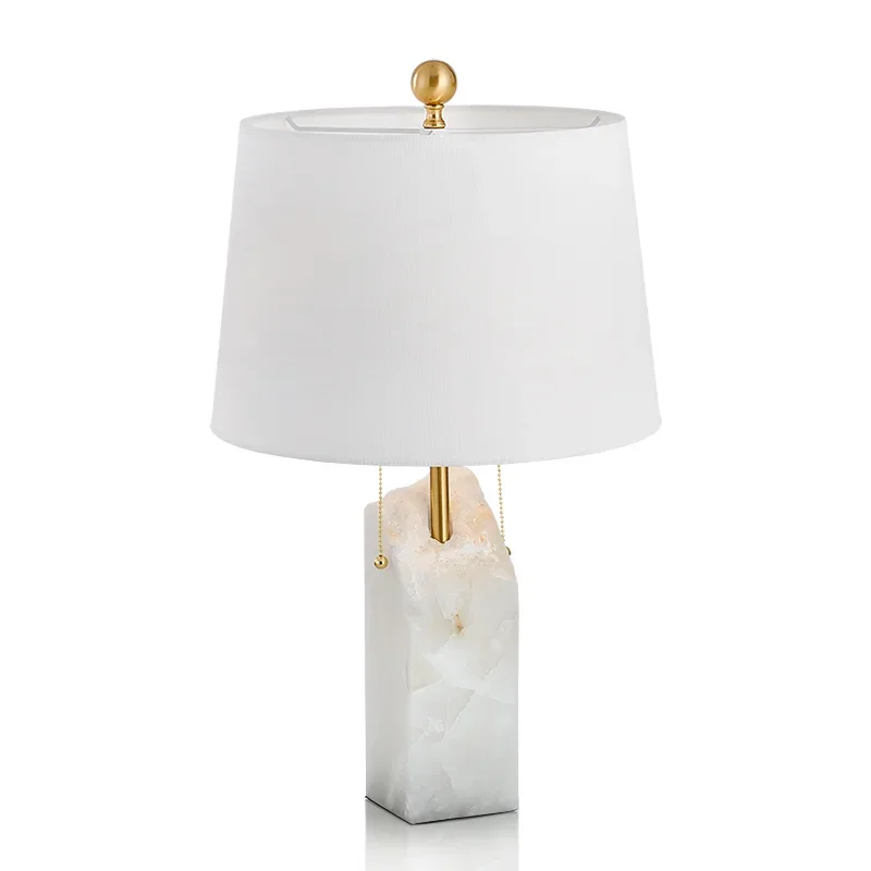 ~Post-Modern Marble Light Luxury Table Lamp Model Room American Minimalist Living Room Bedroom Bedside Lamp Decoration