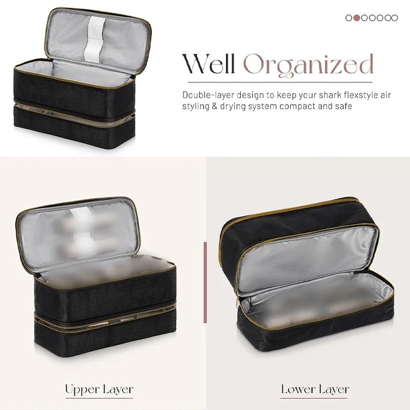 Double-Layer Waterproof Travel-Friendly Storage Organizer Bag for Hair Dryers & Curling Irons - Large Capacity Protective Case