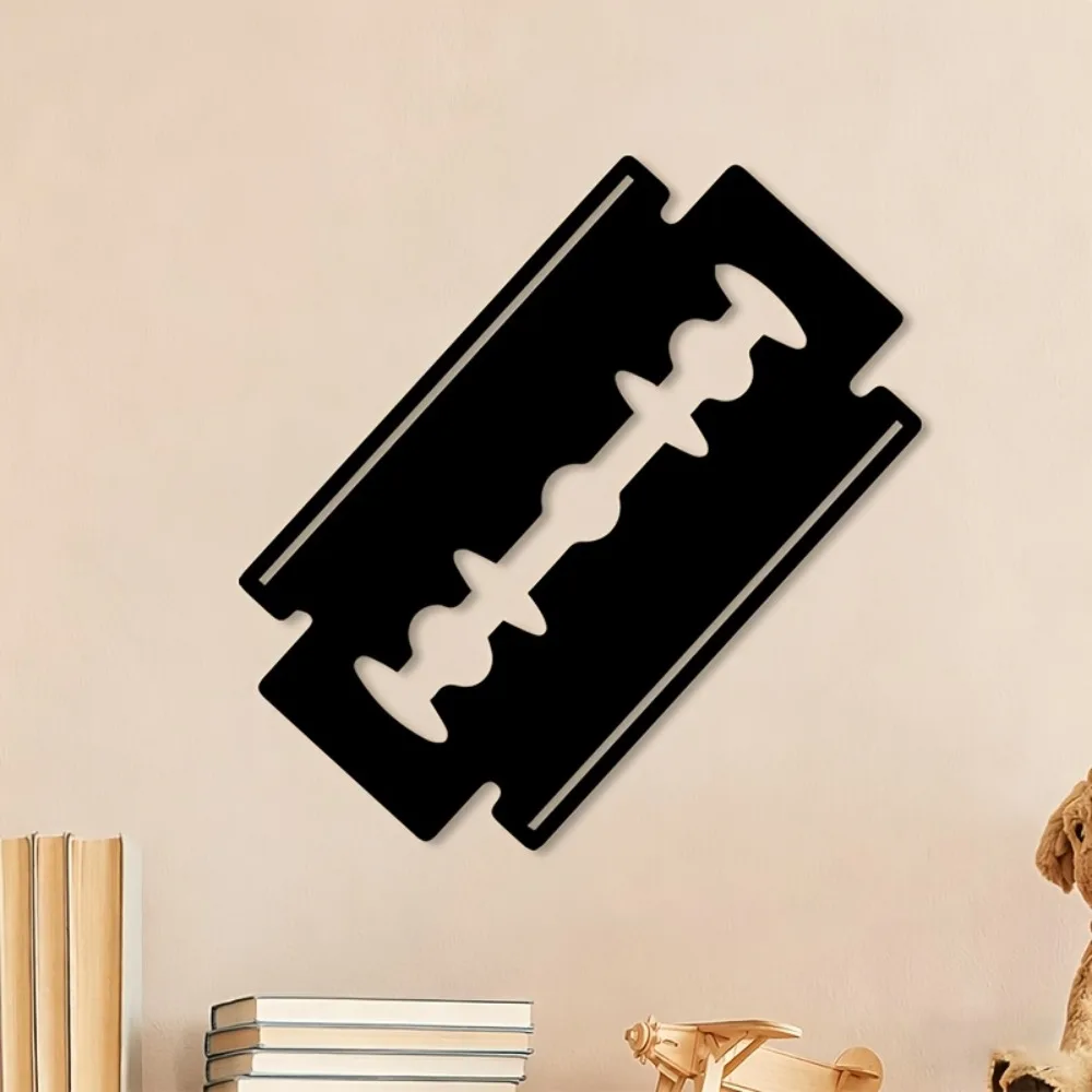 CIFBUY Metal Wall Art Minimalist Razor Sign Iron Craft Sculpture Indoor Outdoor Studio Office Plaque