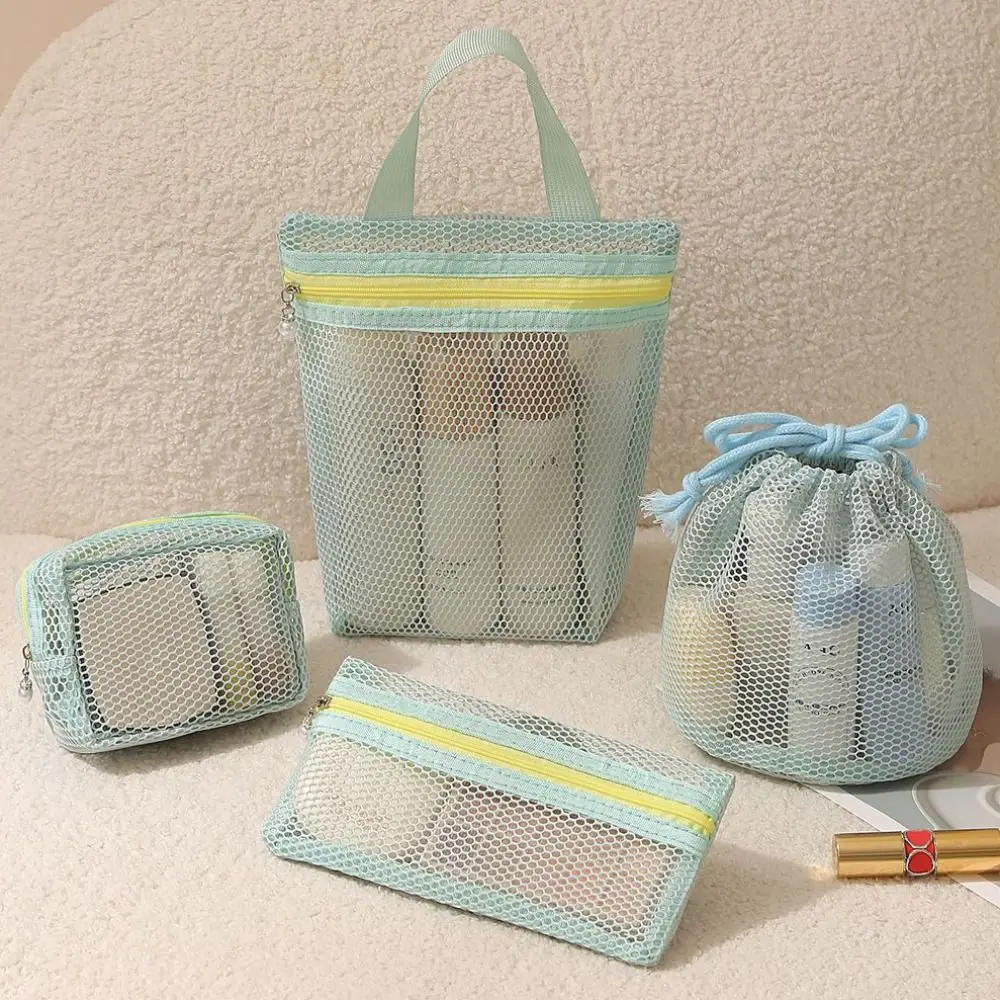 

Fashion Drawstring Mesh Makeup Bag Gauze Multi-Purpose Toiletry Organizer Bag Large Capacity Multifunctional Toiletry Bag Travel