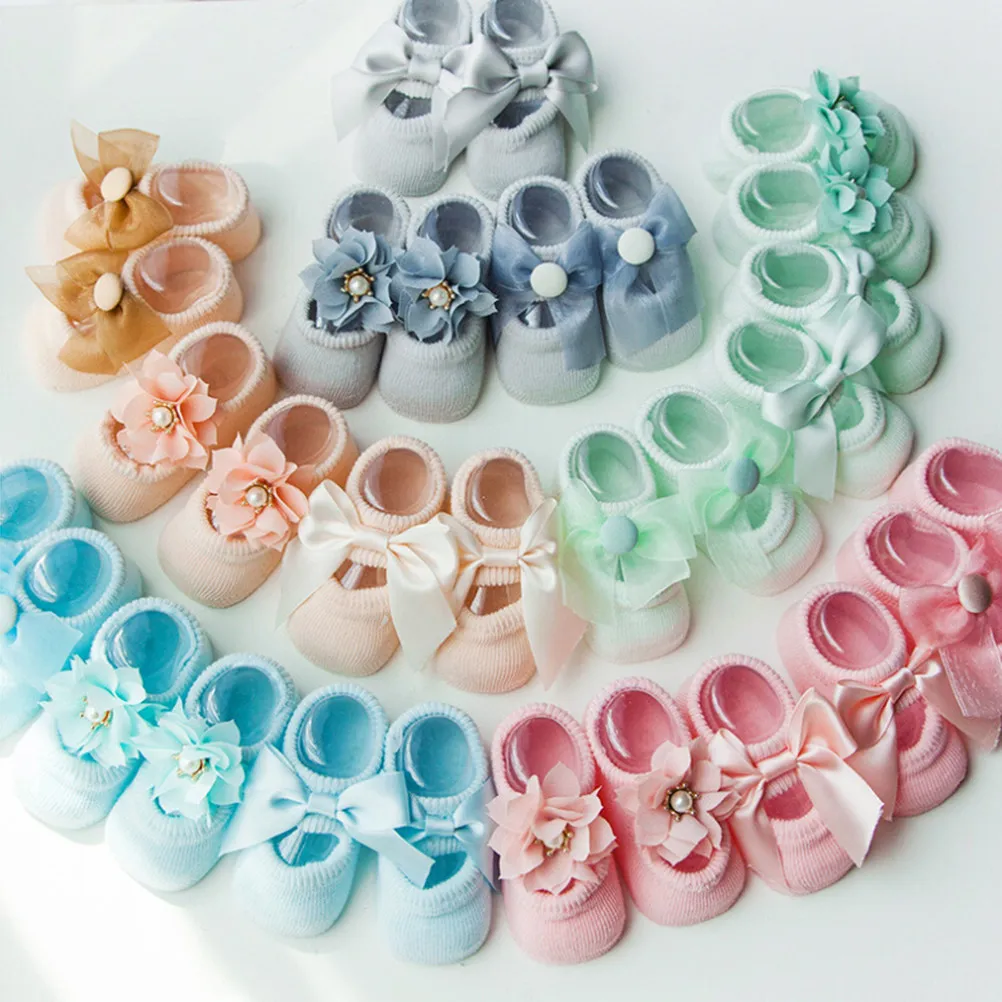 3Pair Anti-Slip Baby Floor Socks Cotton Soft Breathable Non-Slip Sole Newborn Infant Toddler Spring Autumn Wear Floor Socks