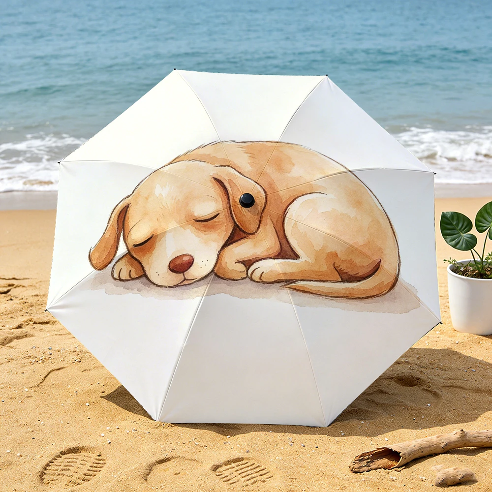 Beautiful cartoon digital printing pattern travel folding umbrella, portable automatic opening and closing folding umbrella