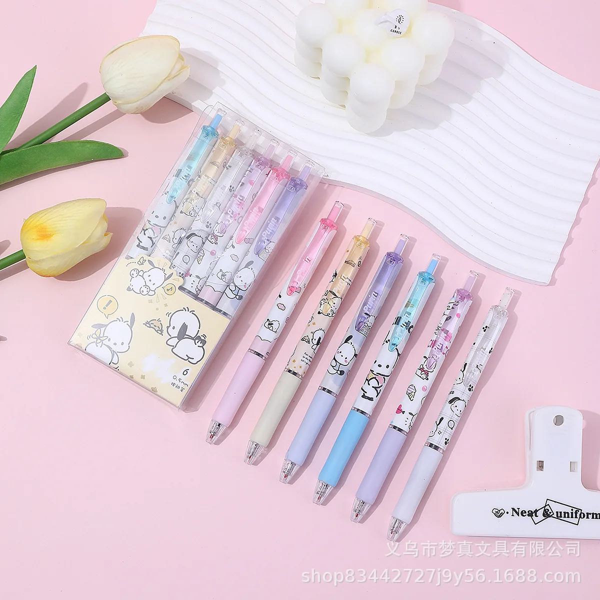 6 قطعة ل مرحبا كيتي هلام القلم 0.55 مللي متر الملء Y2k سينامورول كورومي ميلودي كارتون الصحافة القلم الأسود لوازم مكتبية #4