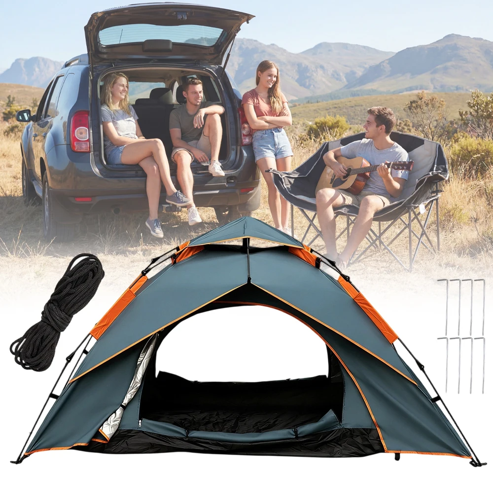 Tente de camping à double paroi pour 1 à 2 personnes, tente intérieure respirante, bâche extérieure imperméable, tente compacte et portable pour le backpacking, le jardin, la pêche, les voyages en plein air