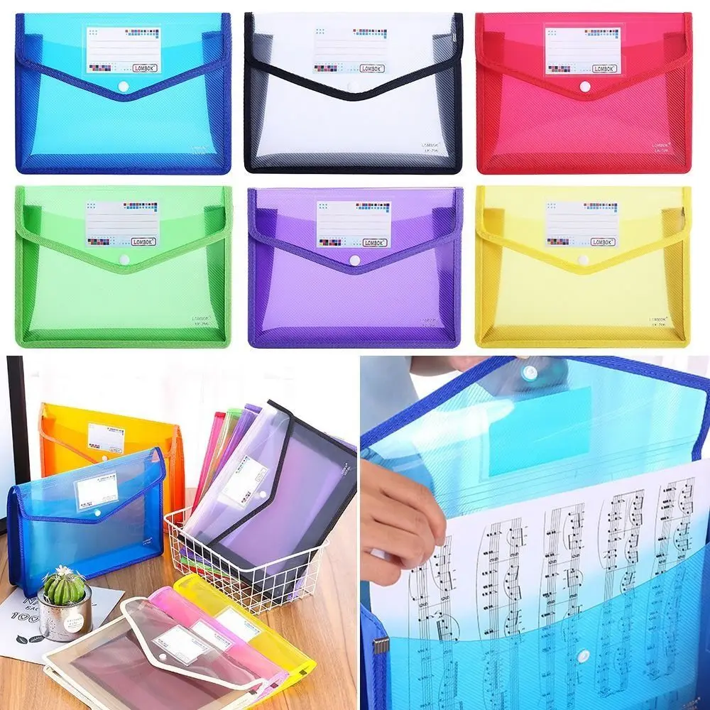 Large Capacity PVC Bag Waterproof Document Bag A5 File Folders File Organizer Envelope Folder