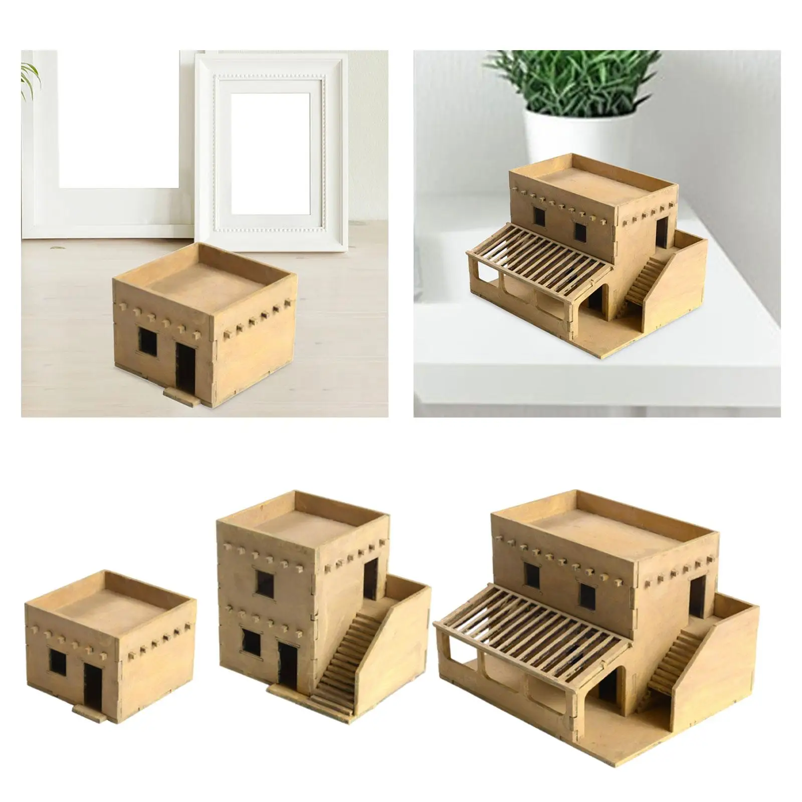 1/72 kit di modelli di edifici in legno accessorio per materiali da costruzione paesaggistici