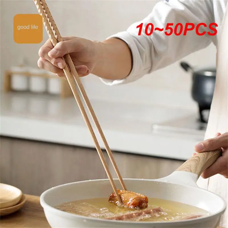 10~50PCS Chopsticks Chafing Non-slip Japanese New Kitchen Kitchen Tool Solid Wood Chopsticks Lengthened Household Beech 42cm