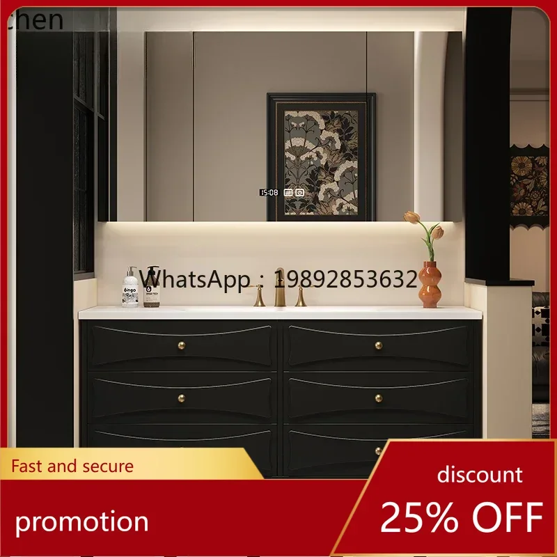 

YFY retro ceramic bathroom cabinet combination bathroom rock slab washbasin